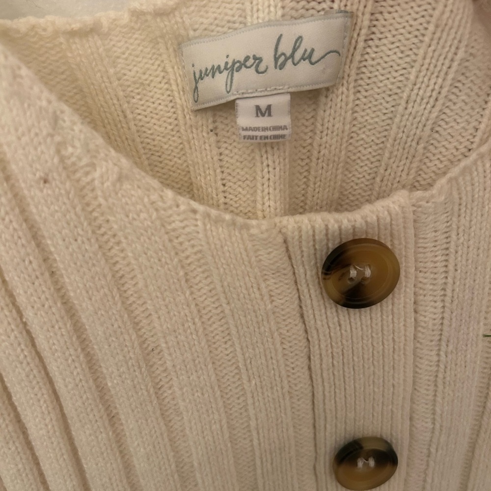 Cream Button-Down Ribbed Tank Top - Picture 2 of 2